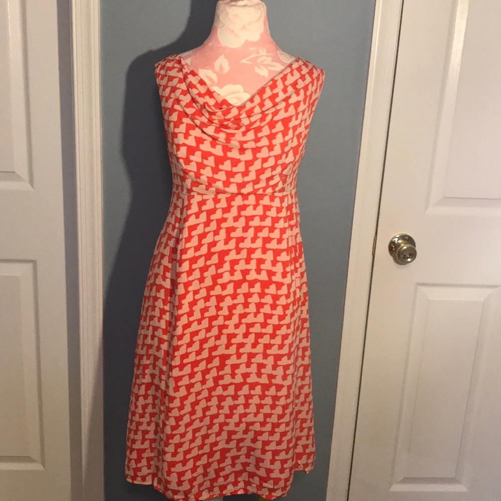 GAP Maternity Coral Drape Front Sleeveless Dress